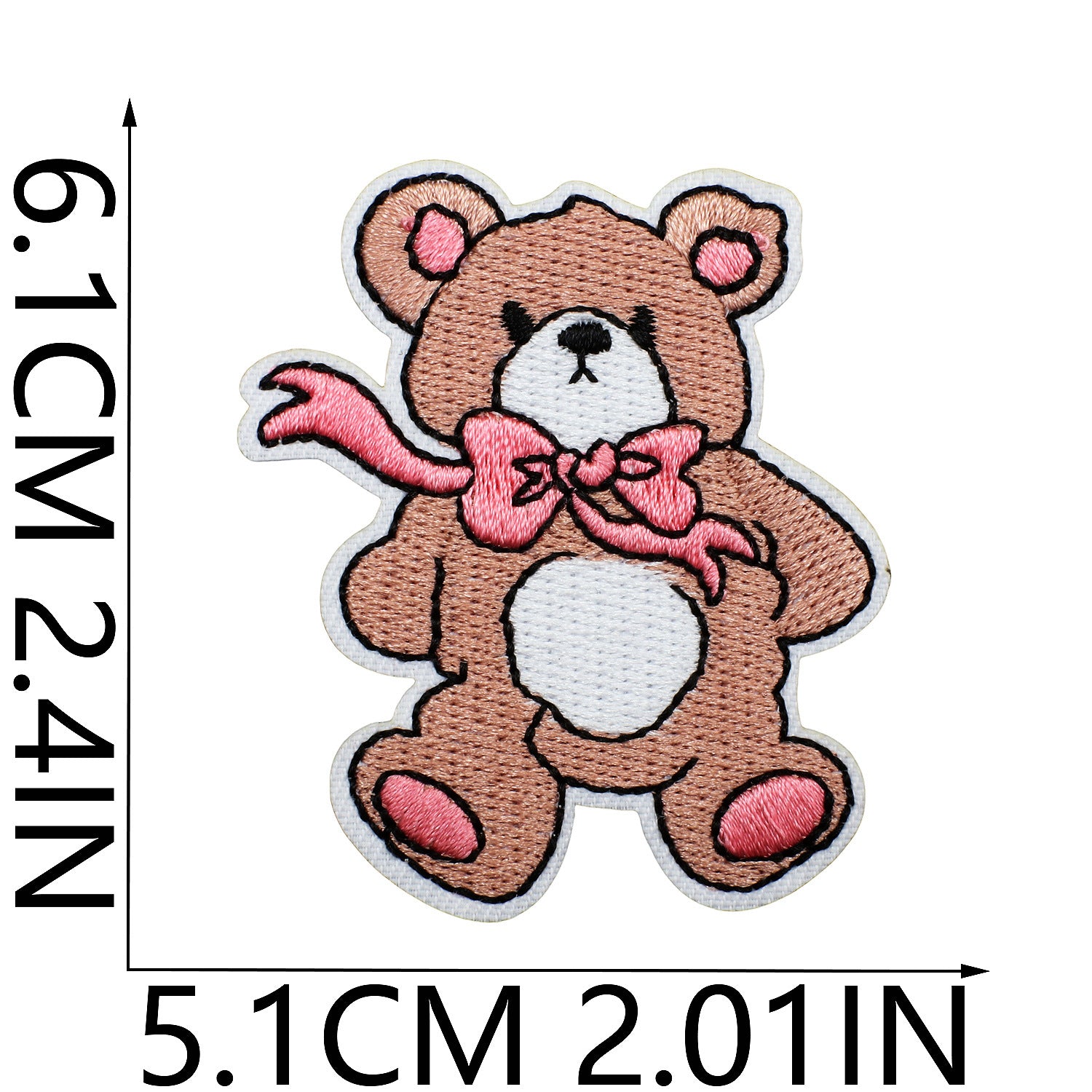 Wholesale Sweet Embroidered Cloth Sticker Valentine Bear Patch Sticker